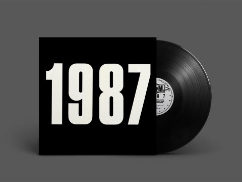 Cover of "1987" by The JAMs; large white numbers on plain black background