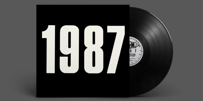 Cover of "1987" by The JAMs; large white numbers on plain black background